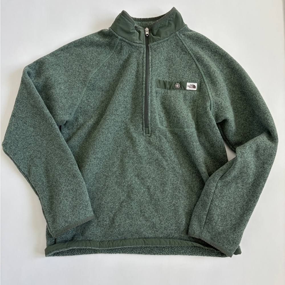 Green The North Face Half Zip Sweatshirt- Men’s Medium